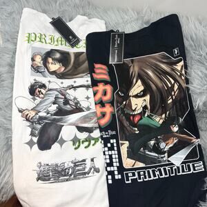 2 “Attack on Titan”, graphic T-shirts, youth
medium NEW